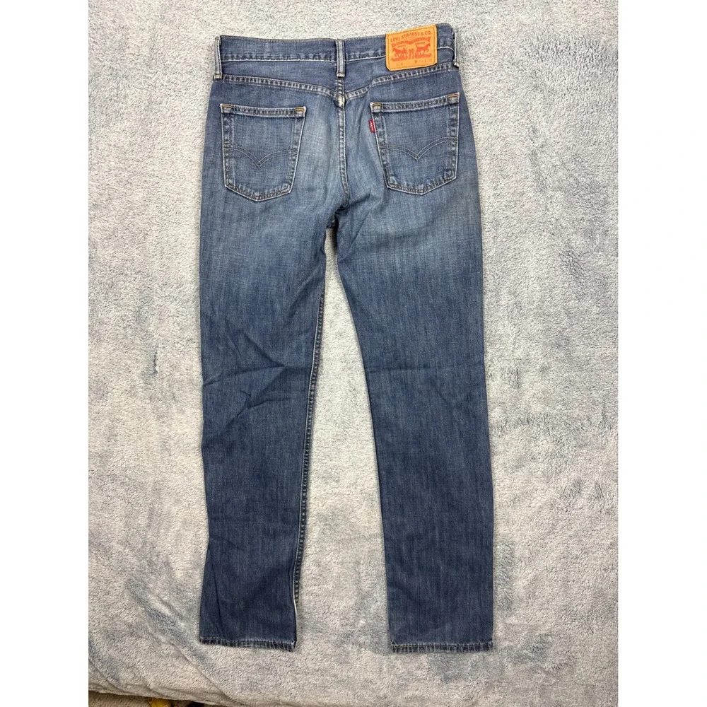 Levi's Mens 29x32 Blue 514 Slim Straight Denim Jeans Distressed Medium Wash 0514